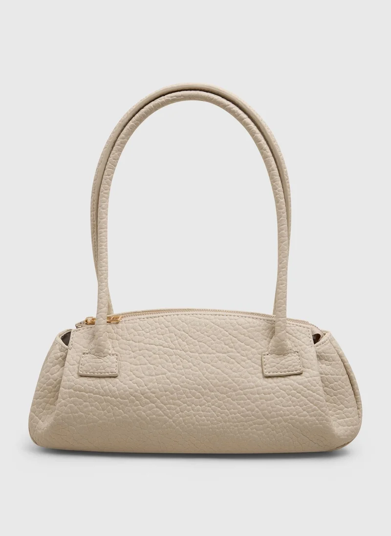 ماتلان Cream Textured Shoulder Bag
